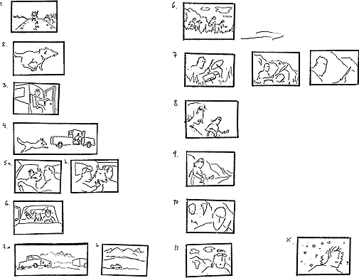Figure 1: Extracts from Storyboard for the Music Video 'Star'